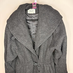 #63 ANDREA MARIN Sz. L New York Women's Wool Blend Hooded Coat